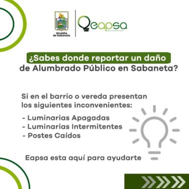 Descubre cómo informar sobre daños en el Alumbrado Público de Sabaneta con la asistencia de Eapsa.