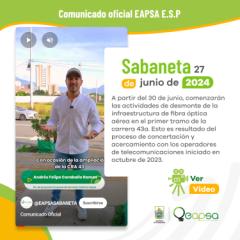 Comunicado oficial - Sabaneta, 27 de junio de 2024